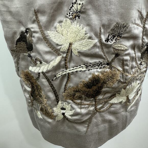 Anthropologie Embroidered Whimsical Finch & Thistle Bird Dress Size 2 Nature - Picture 7 of 16